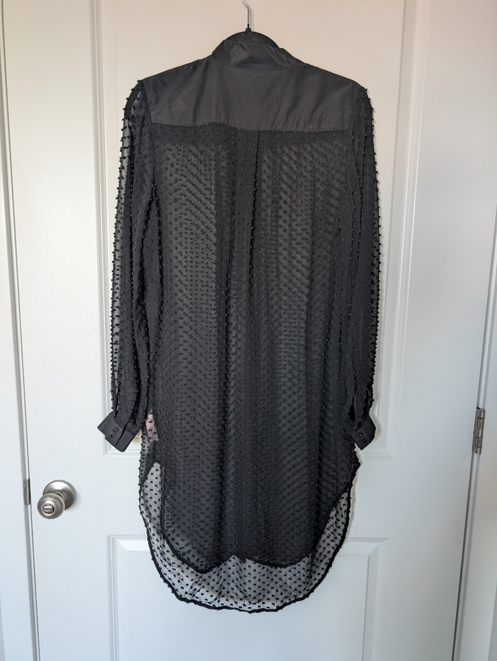 Agent Provocateur Black Silk-Blend Swiss Dot Shirt Dress - Picture 4 of 12